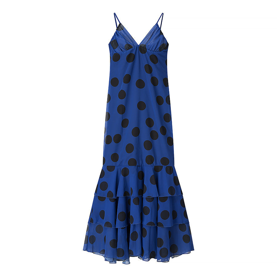 Ellie Chiffon polka dot cake camisole dress