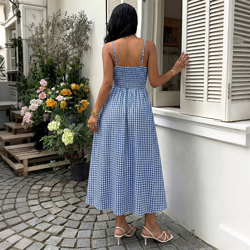 Plaid camisole dress