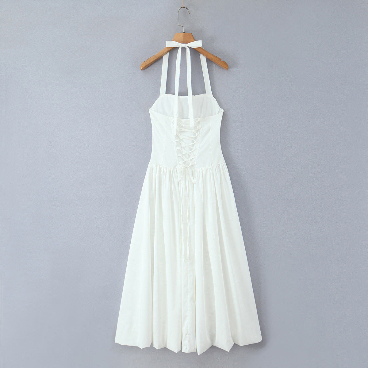 Ariel dress with hanging neck collar
