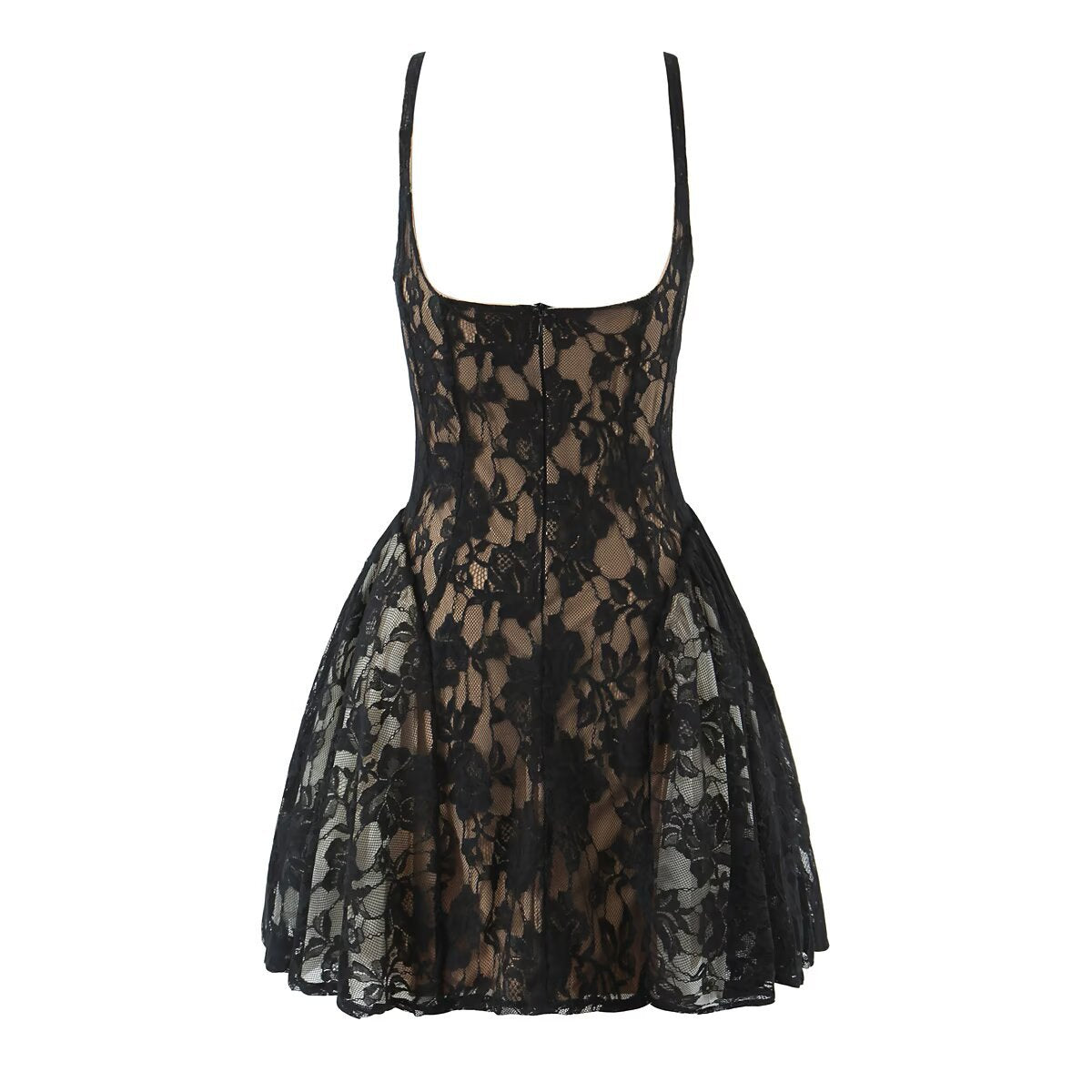 Amina  elegant camisole slimming low cut lace dress