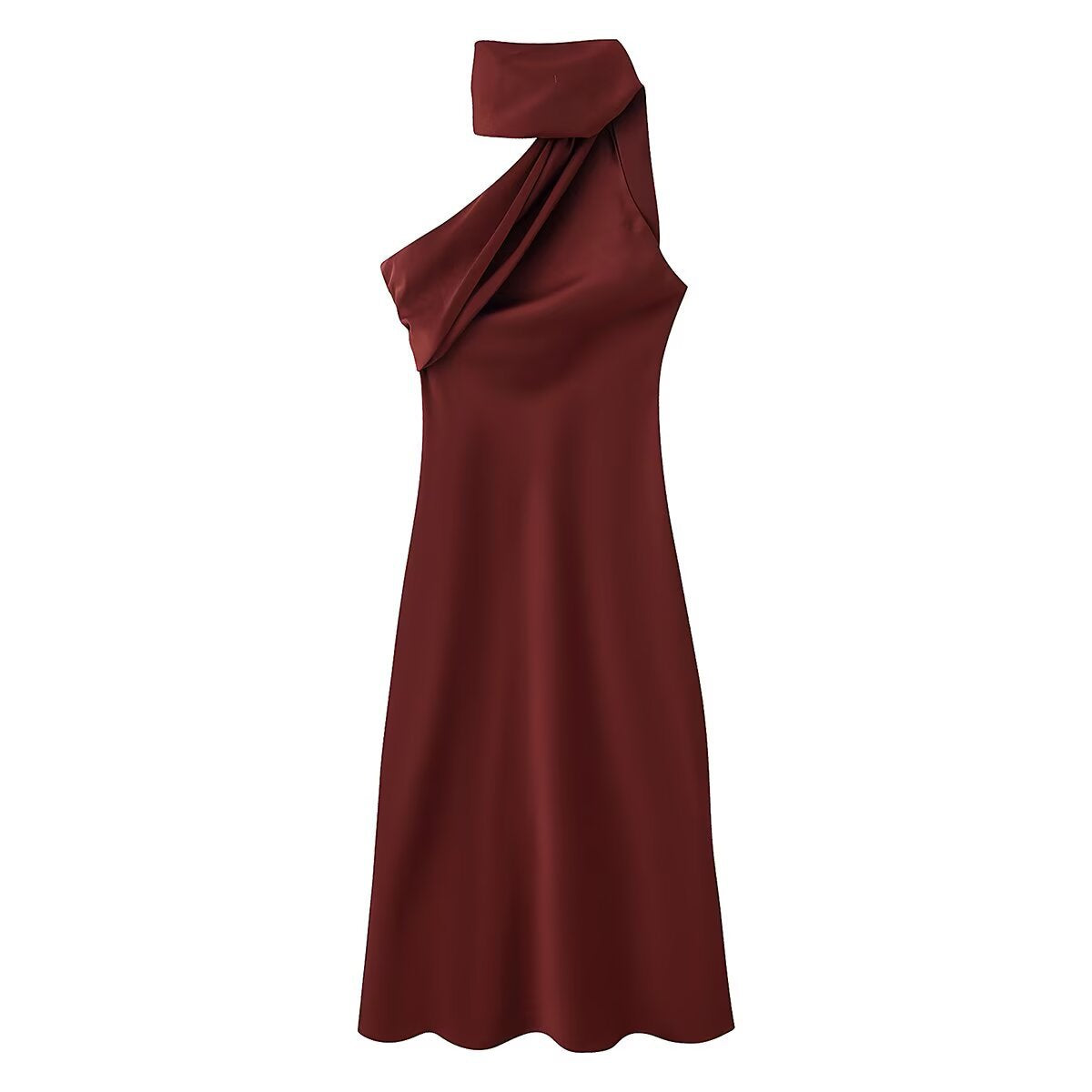 Linda Asymmetric scarf style MIDI dress