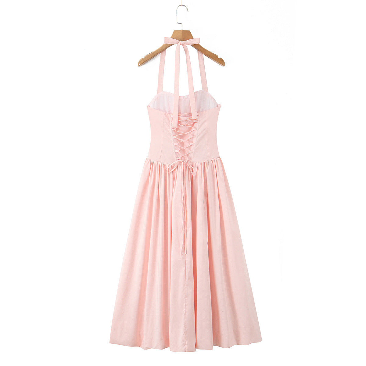 Ariel dress with hanging neck collar