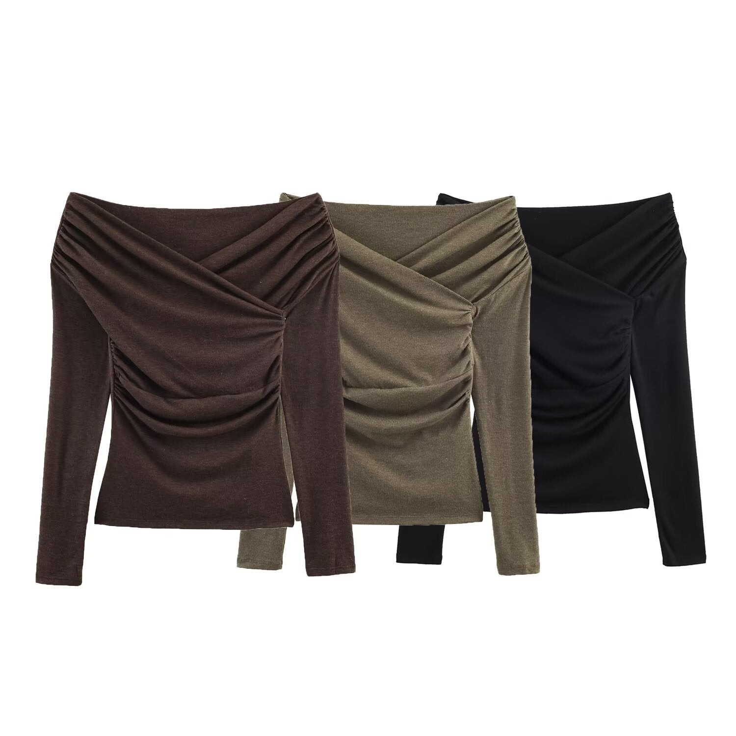 Double pleated collar pleated top for women's clothing