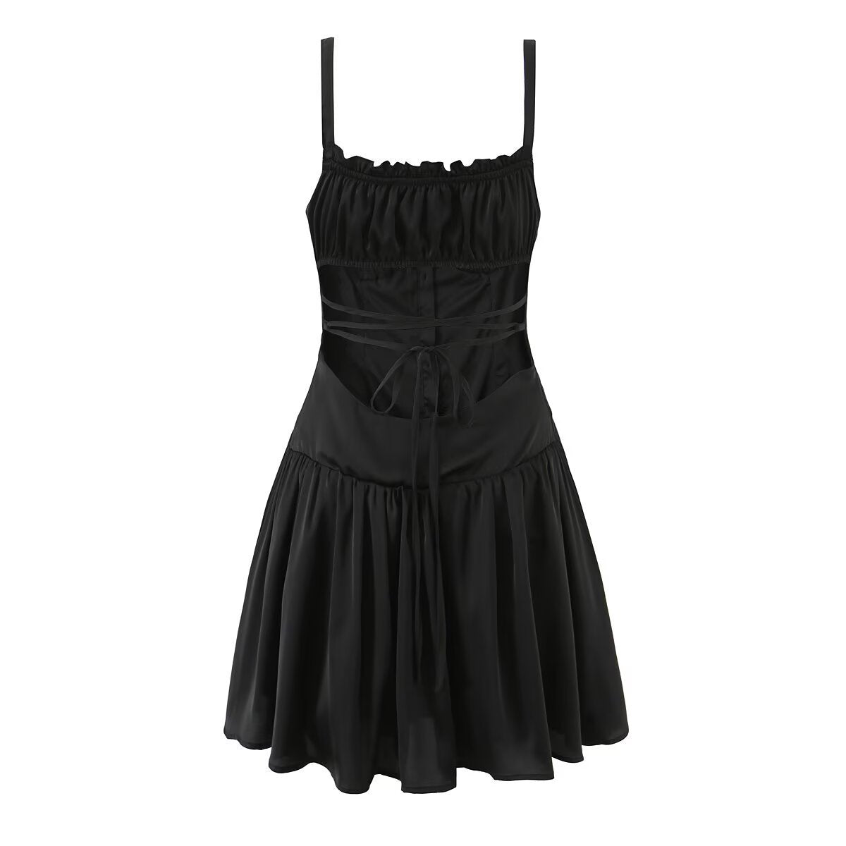 Nina lace up backless suspender dress