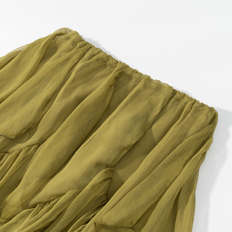 Isahora Ruffled chiffon pleated skirt