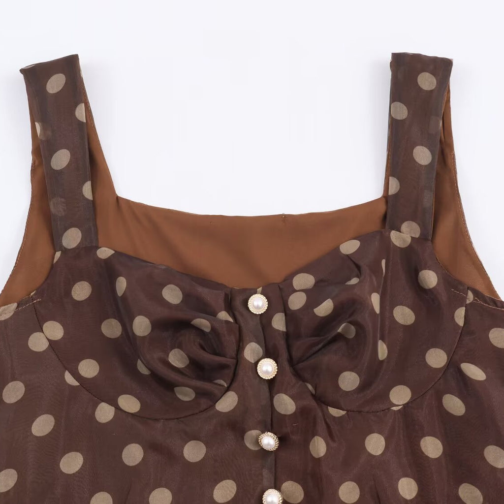 Polka dot camisole dress for women