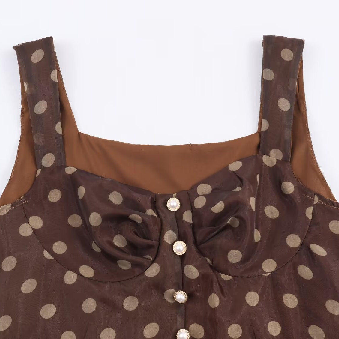 Polka dot camisole dress for women