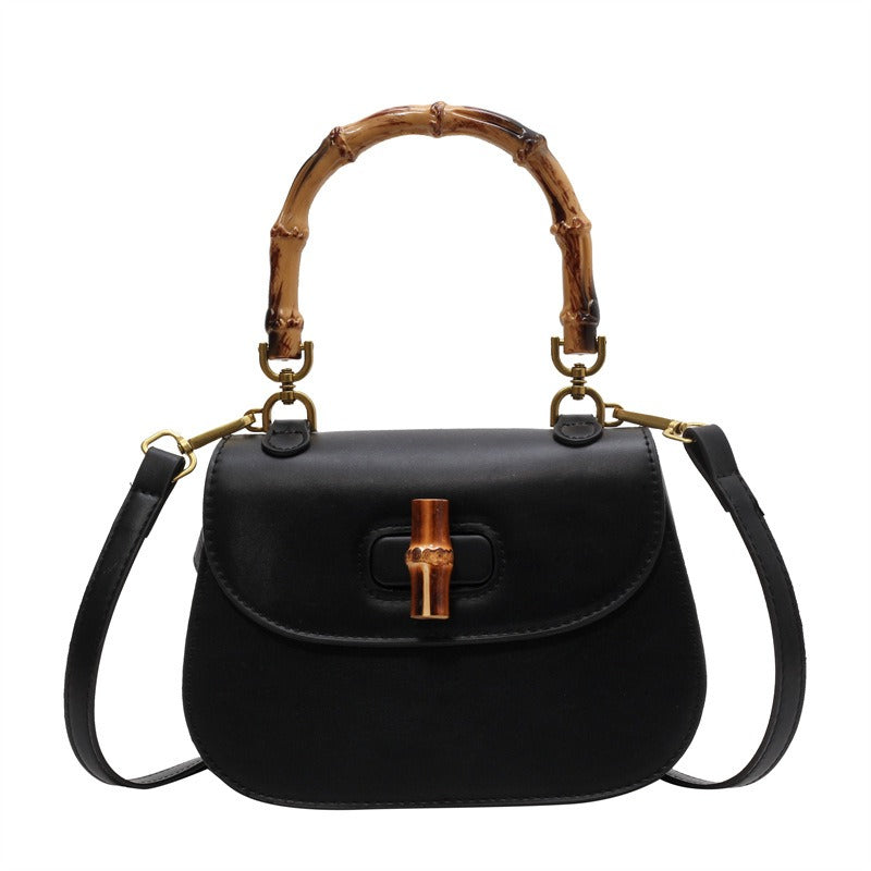 Mary Handheld bamboo shoulder retro saddle bag