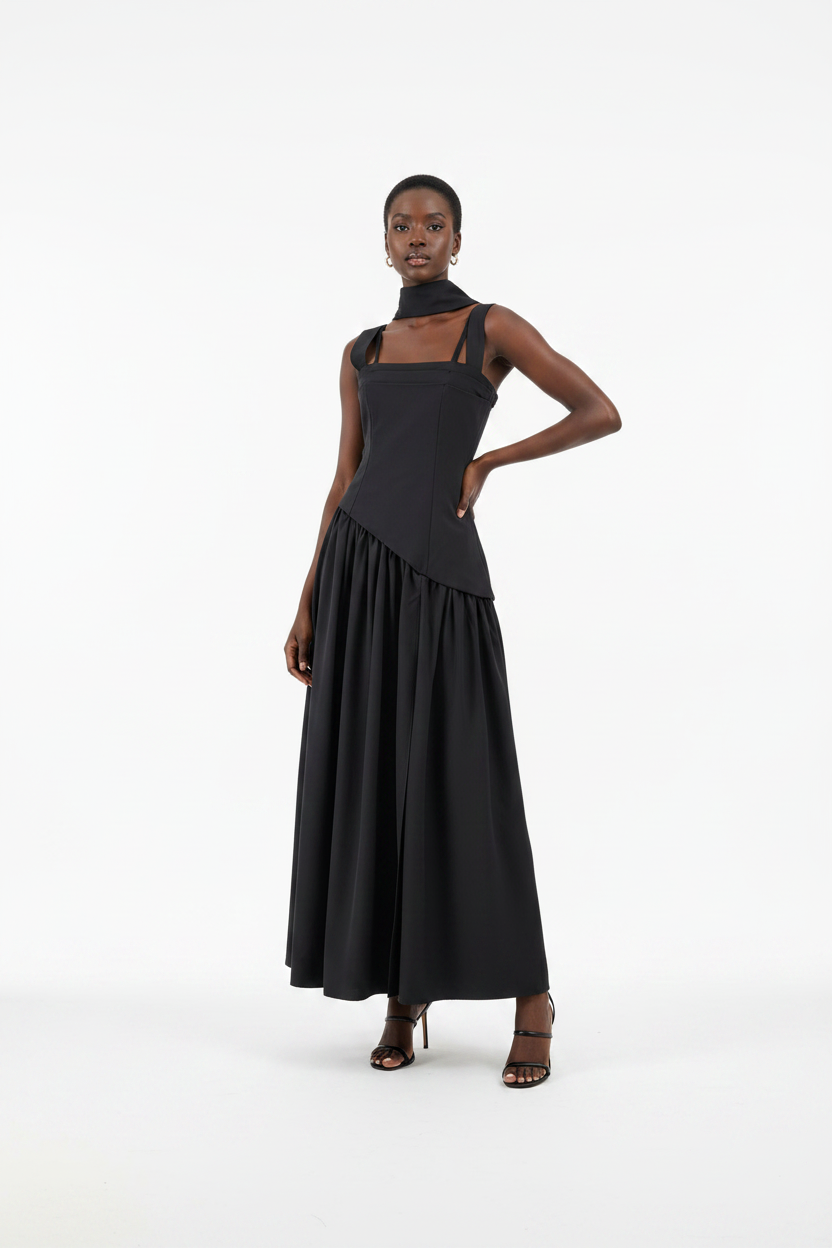Melina Classic Strapless Split A-line Dress