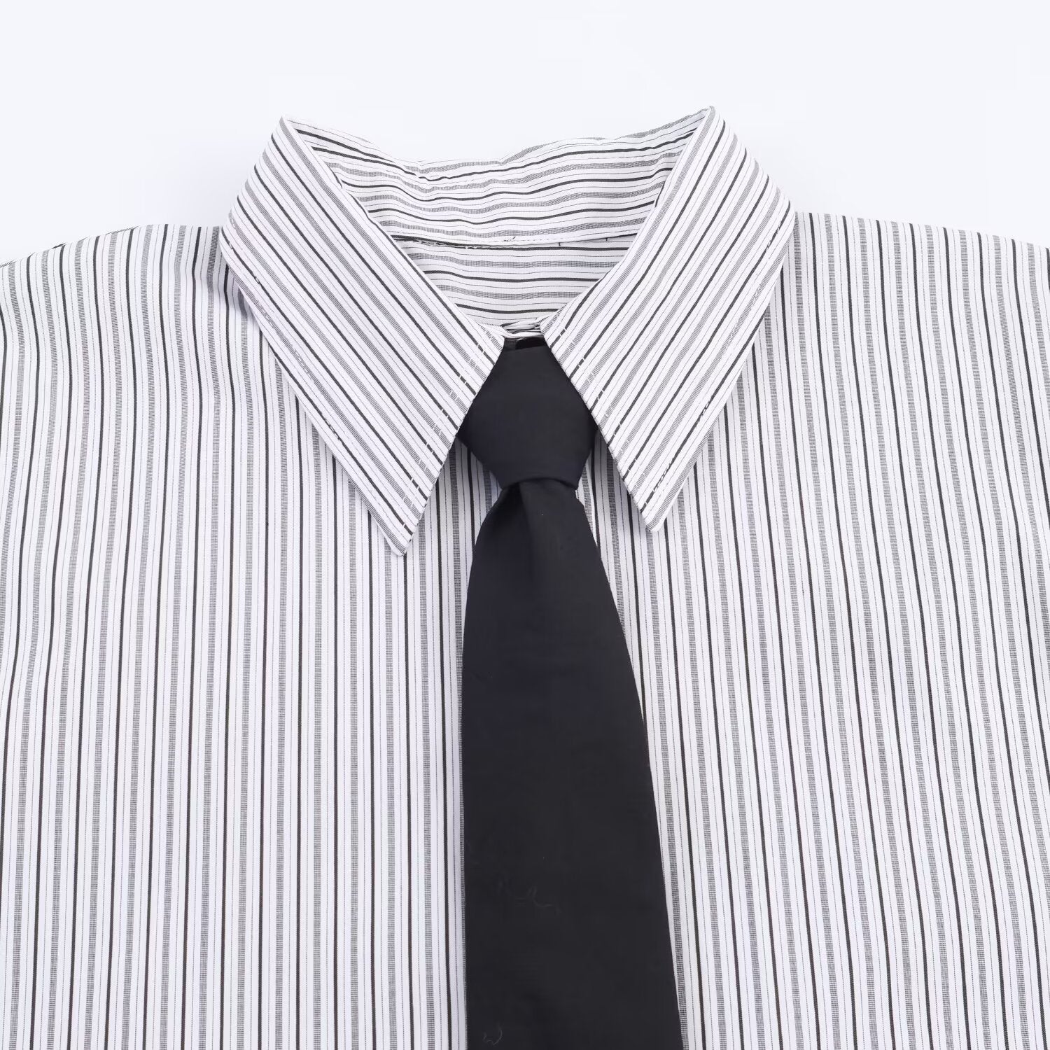 Tie decoration poplin casual shirt