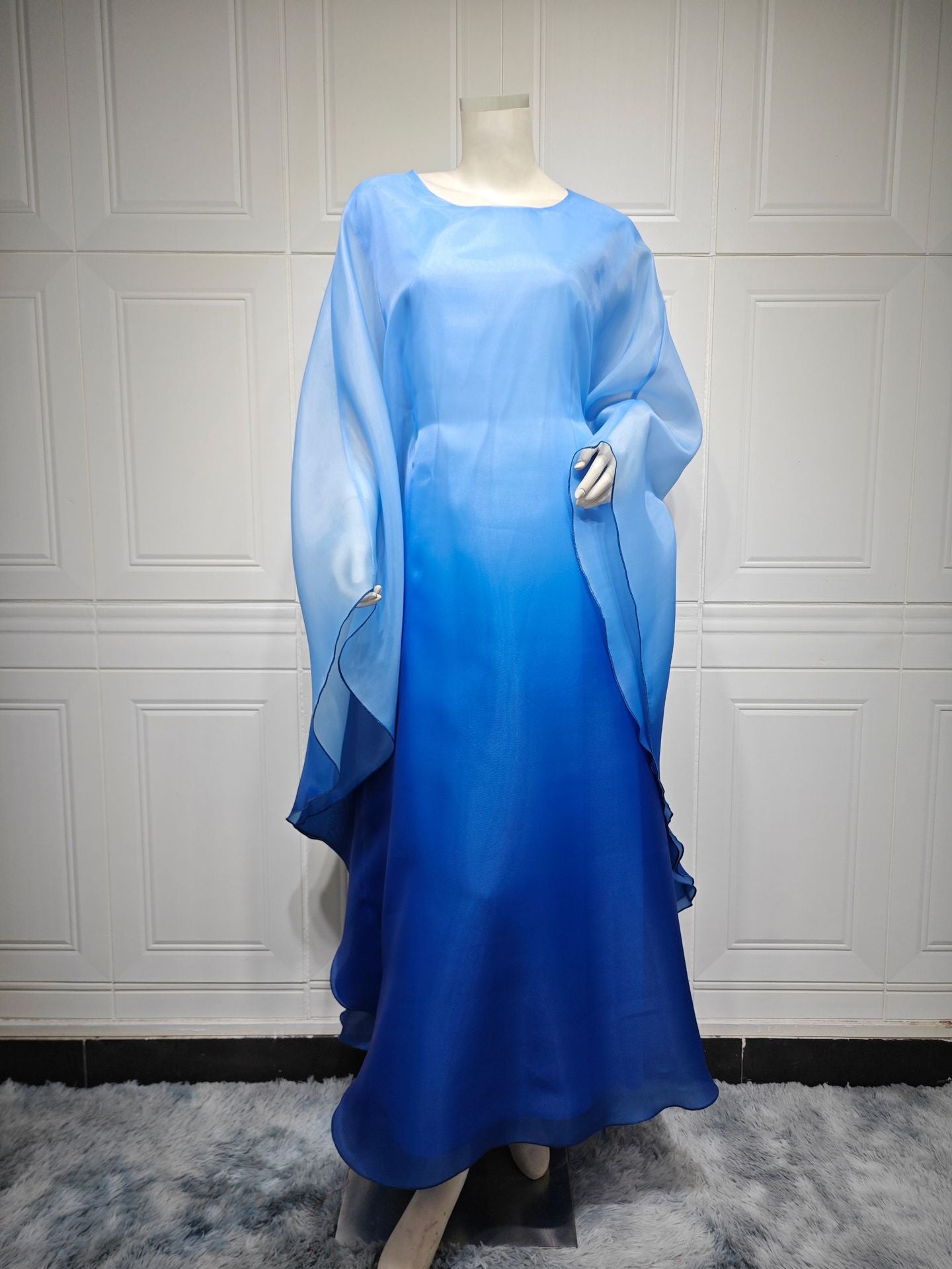 Gradient Satin  One Size Loose Fit with Cinched Waist Dress