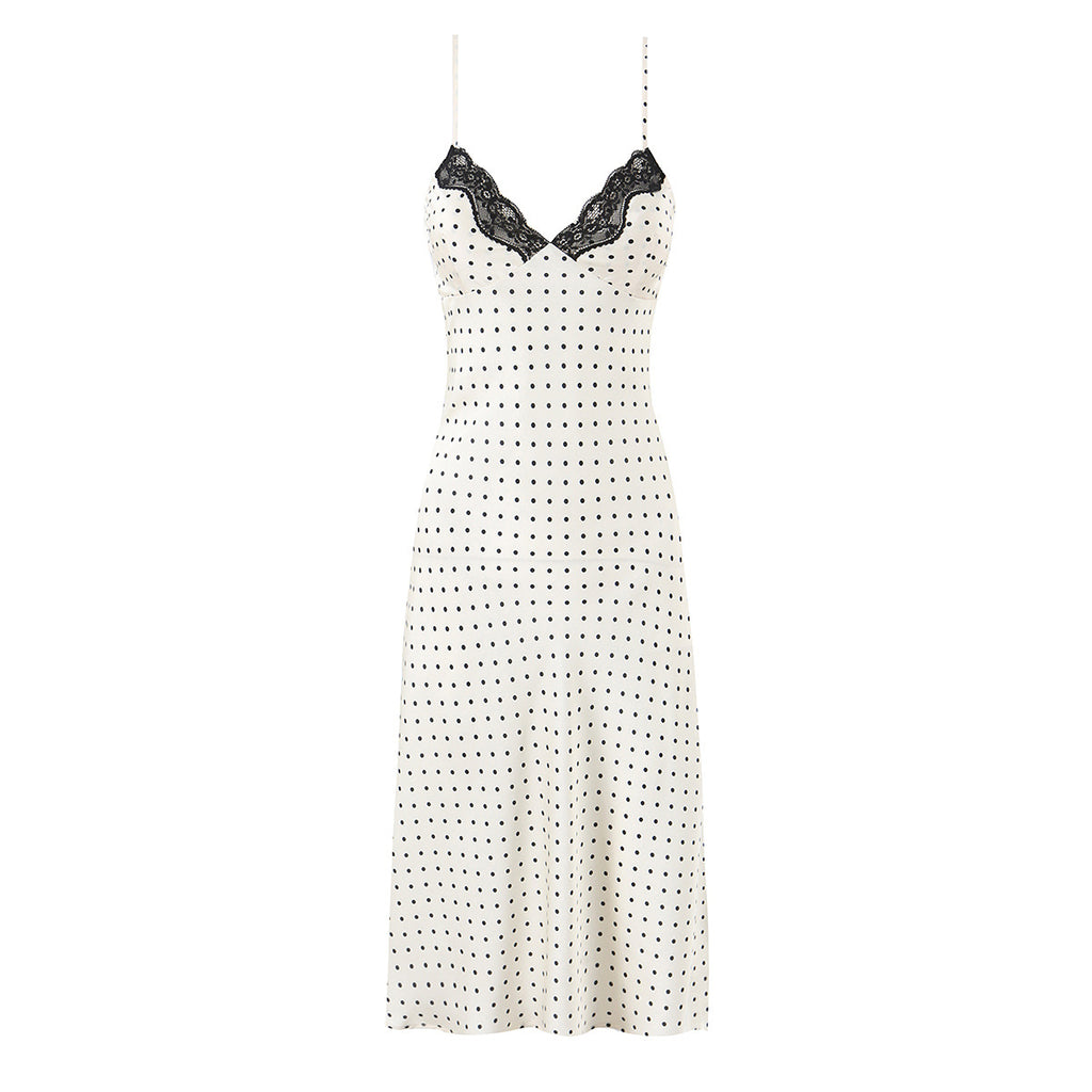 Laura Polka Dot V-neck camisole dress