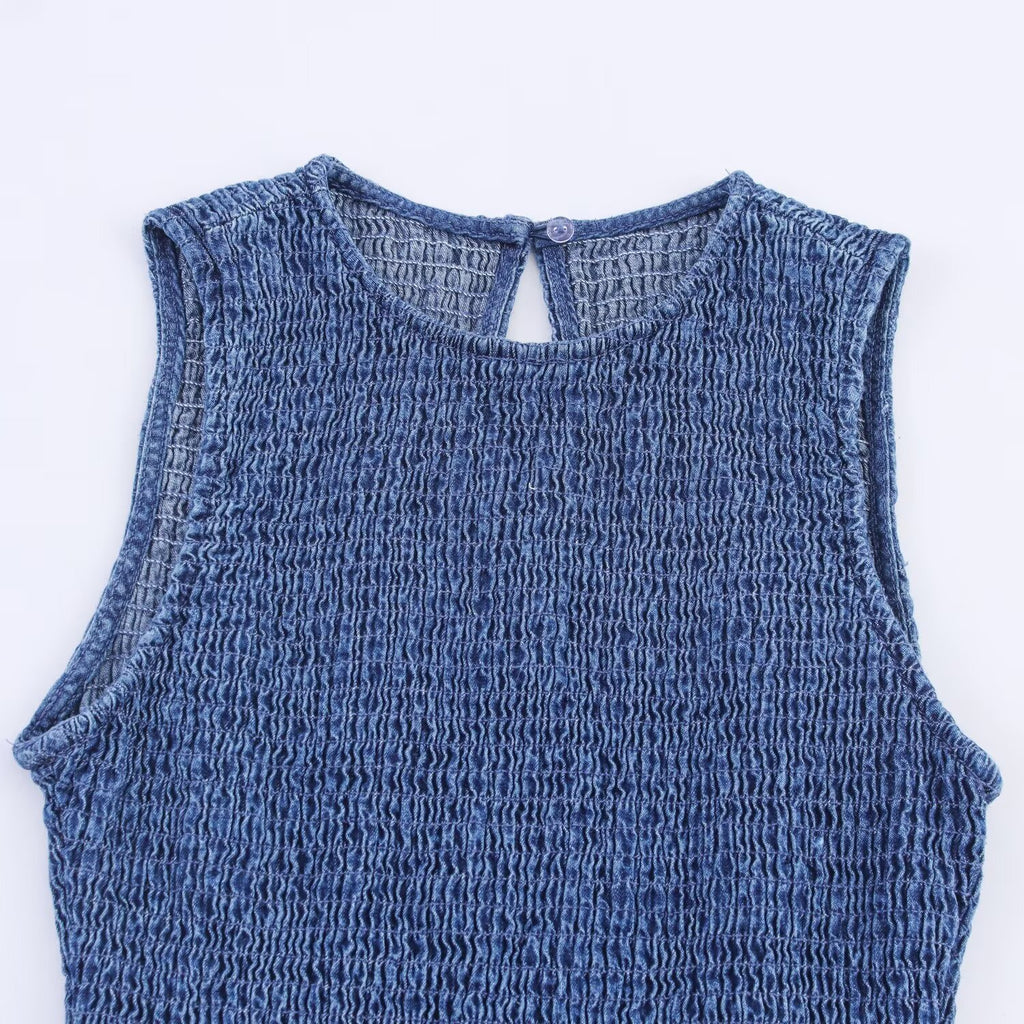 Lisa Summer Blues Drop-Waist Mini