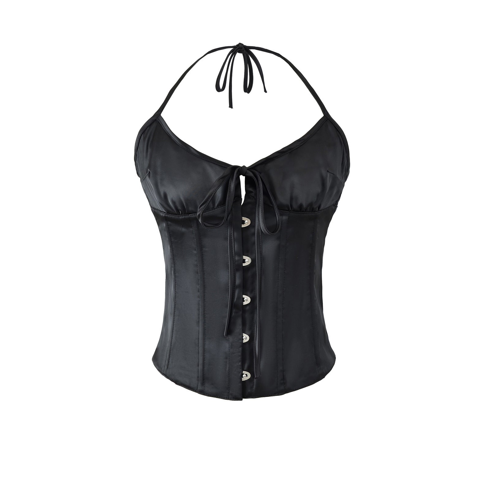 "Isla" Satin Halter adjustable Corset Top