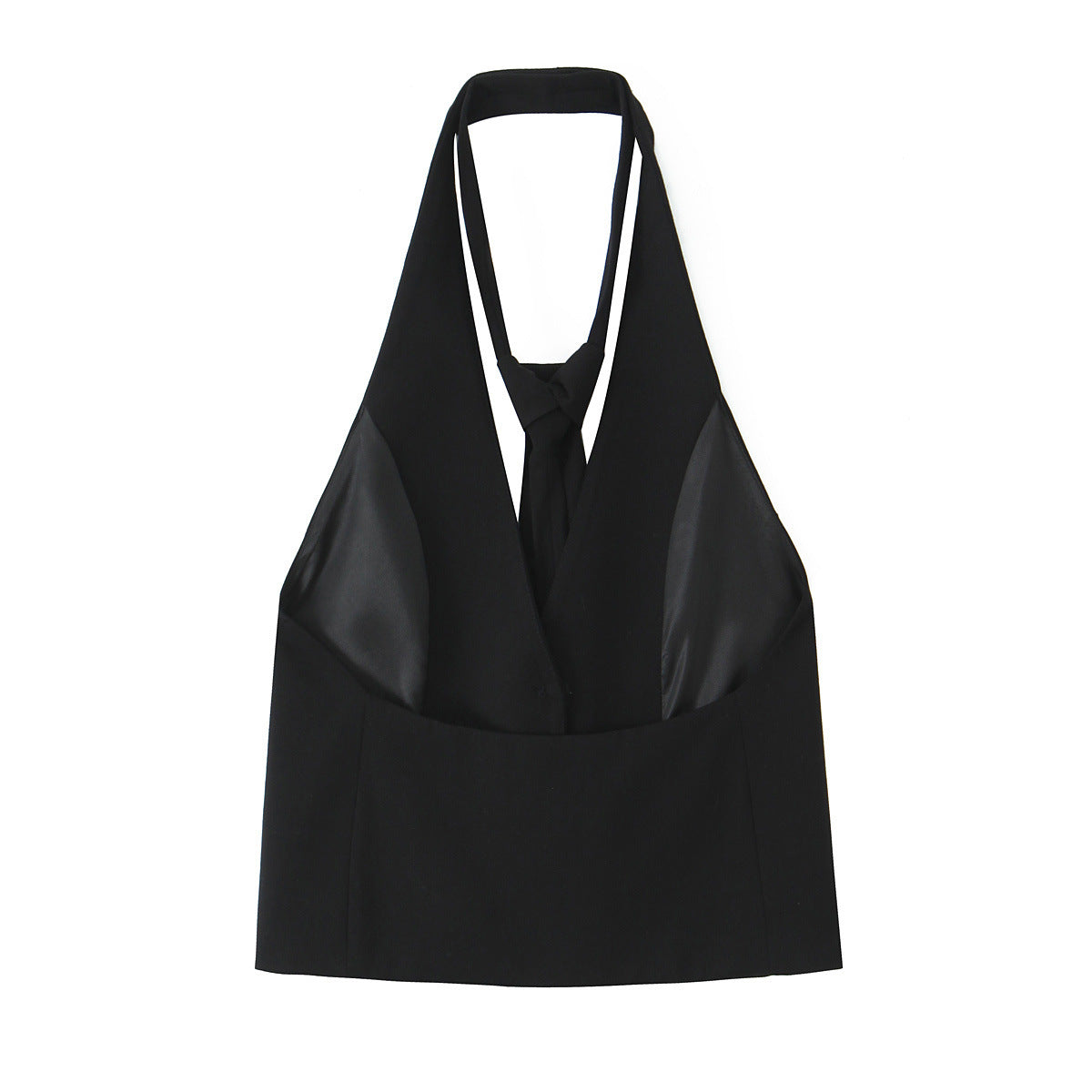 Detachable tie decoration vest style neck hanging collar top