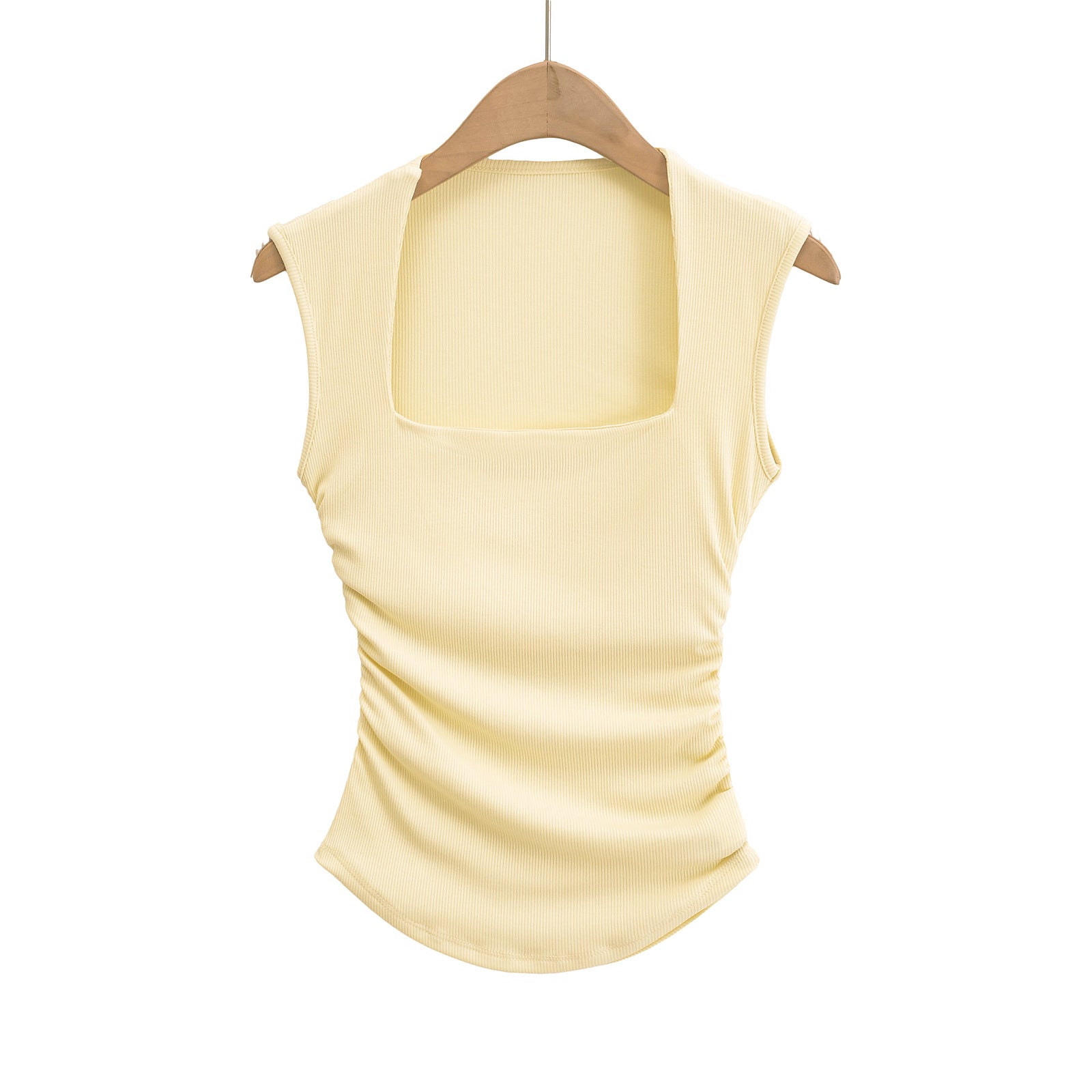 Emie Sweet Summer Ribbed Ruched Top