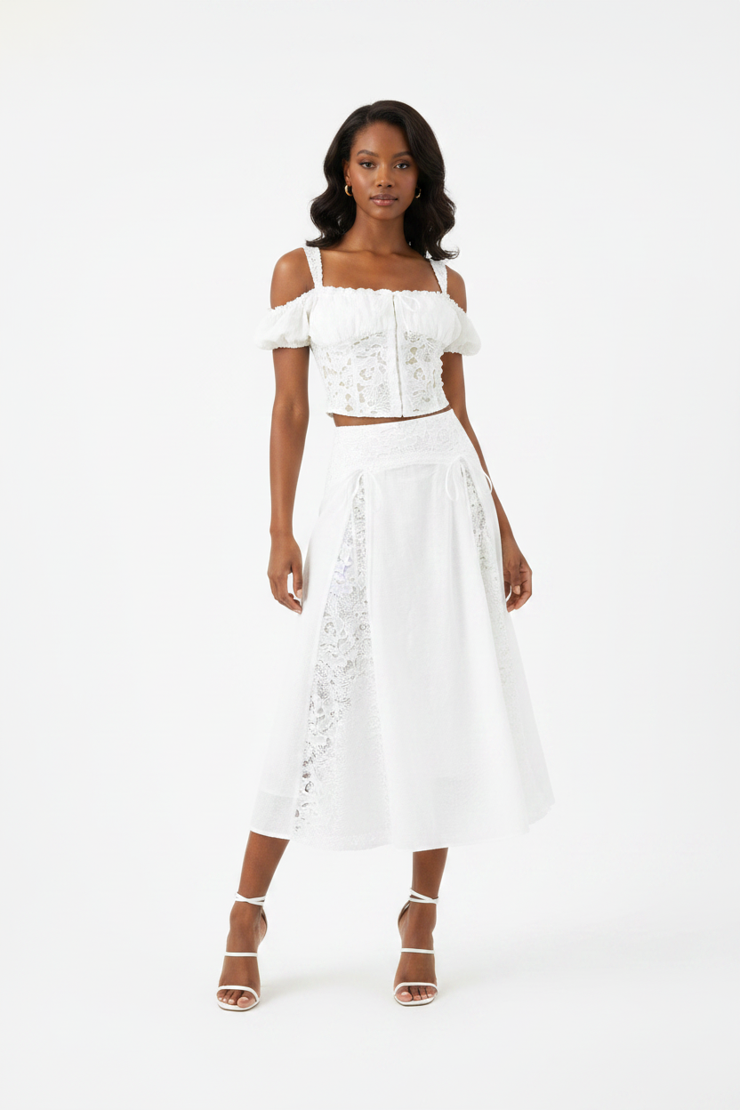 Amelie Ruched Crop & Midi Set
