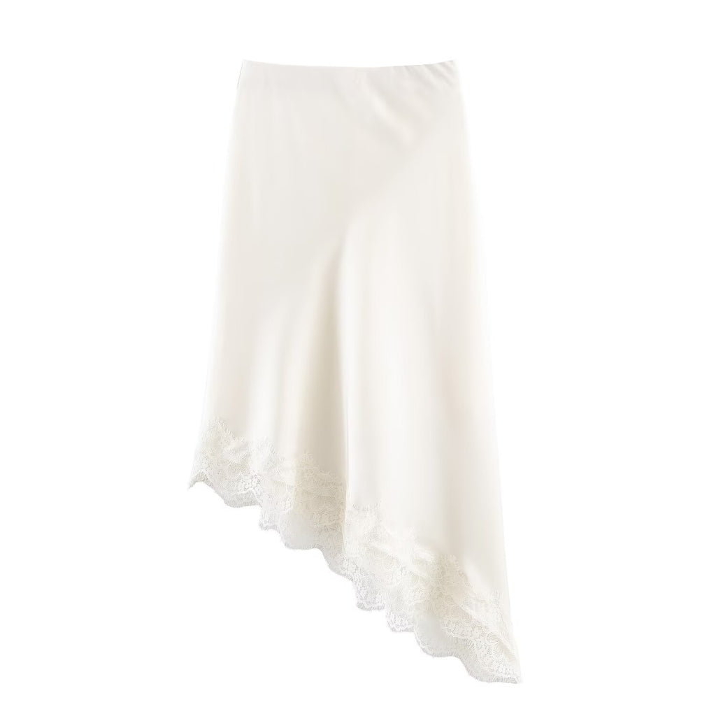 Elysee Satin acetate lace patchwork irregular skirt
