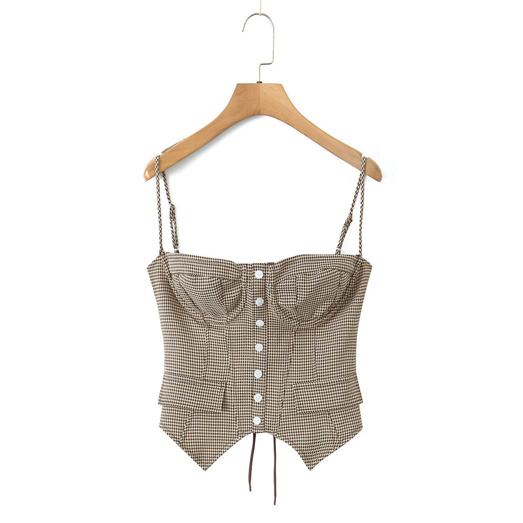 Single breasted drawstring strap slim fit sling