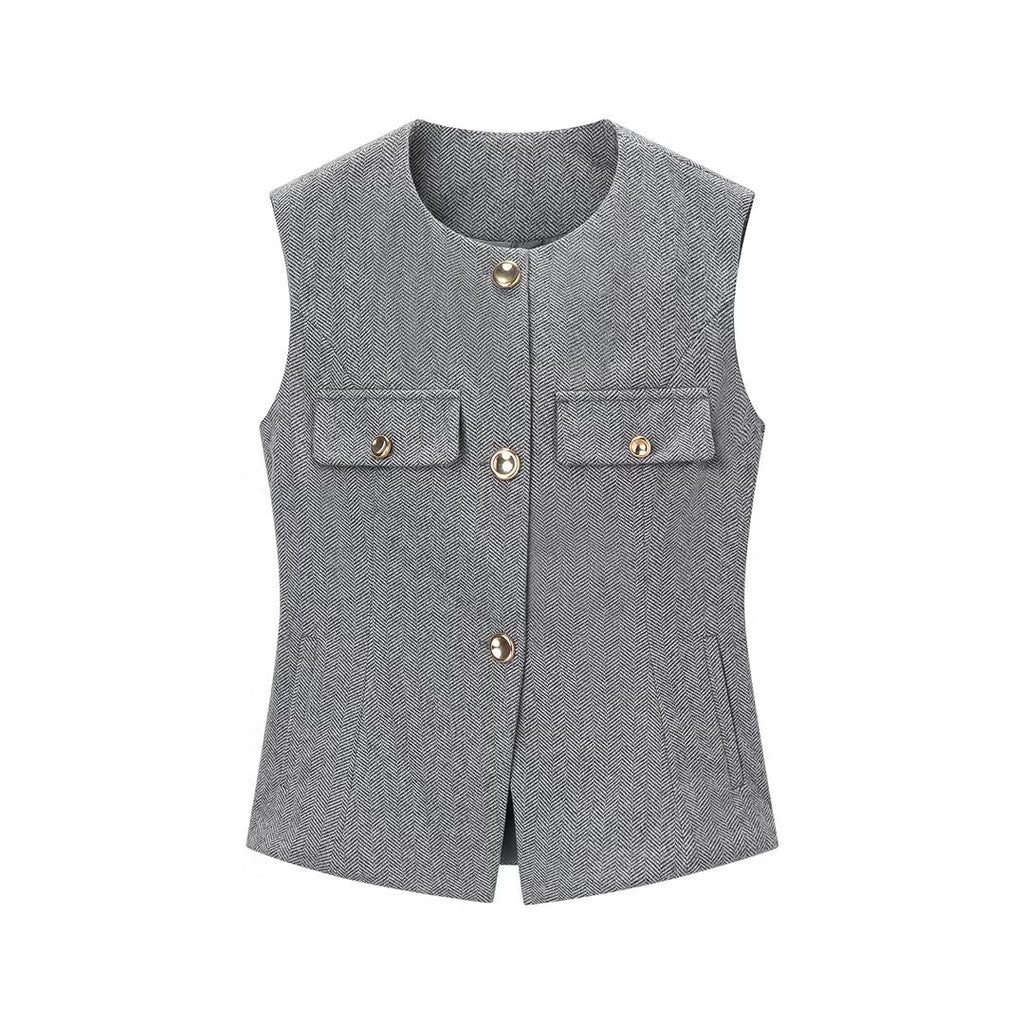 Herringbone A-line vest+flared leggings