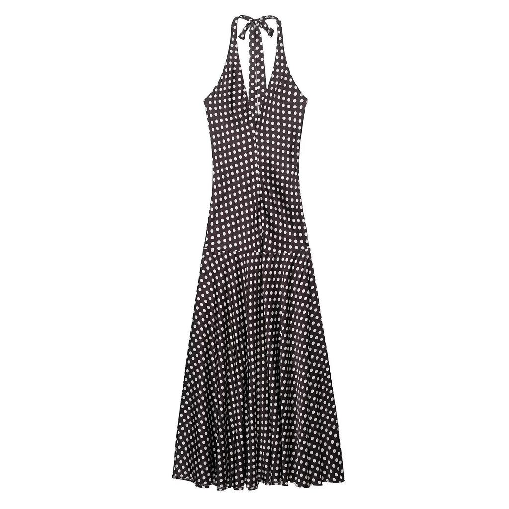 Alice Polka dot halter neck dress