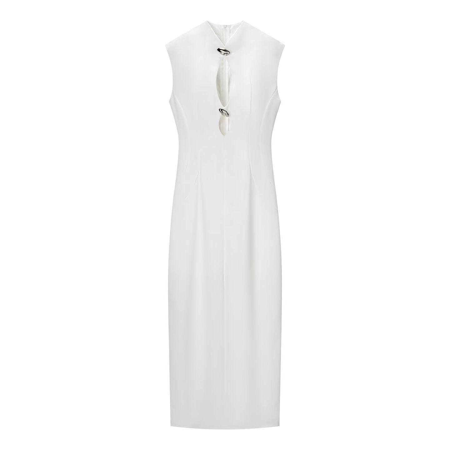 Katheide Elegant sleeveless hollow ripple dress