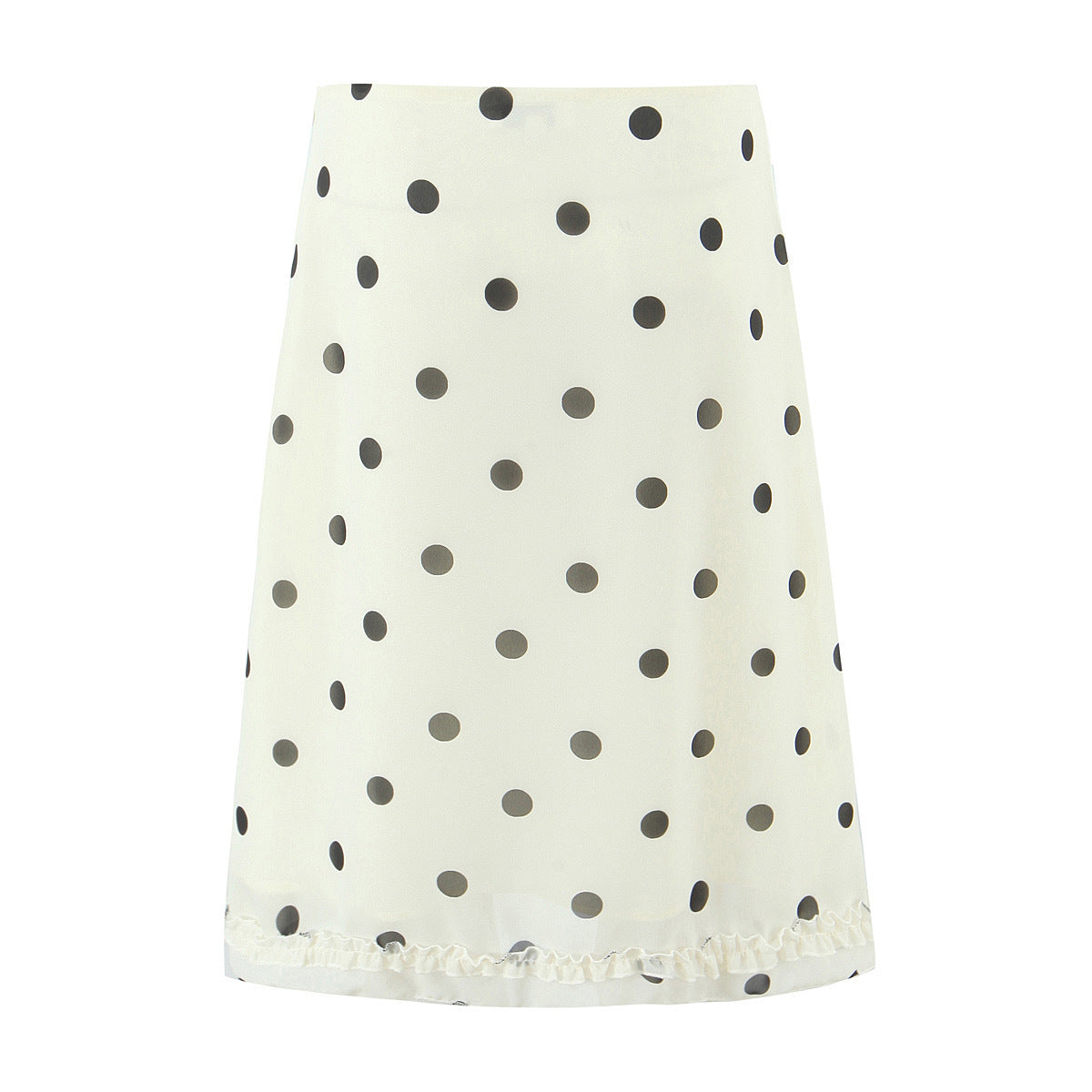 Wave Point Low Waist A Swinging Mid length Skirt