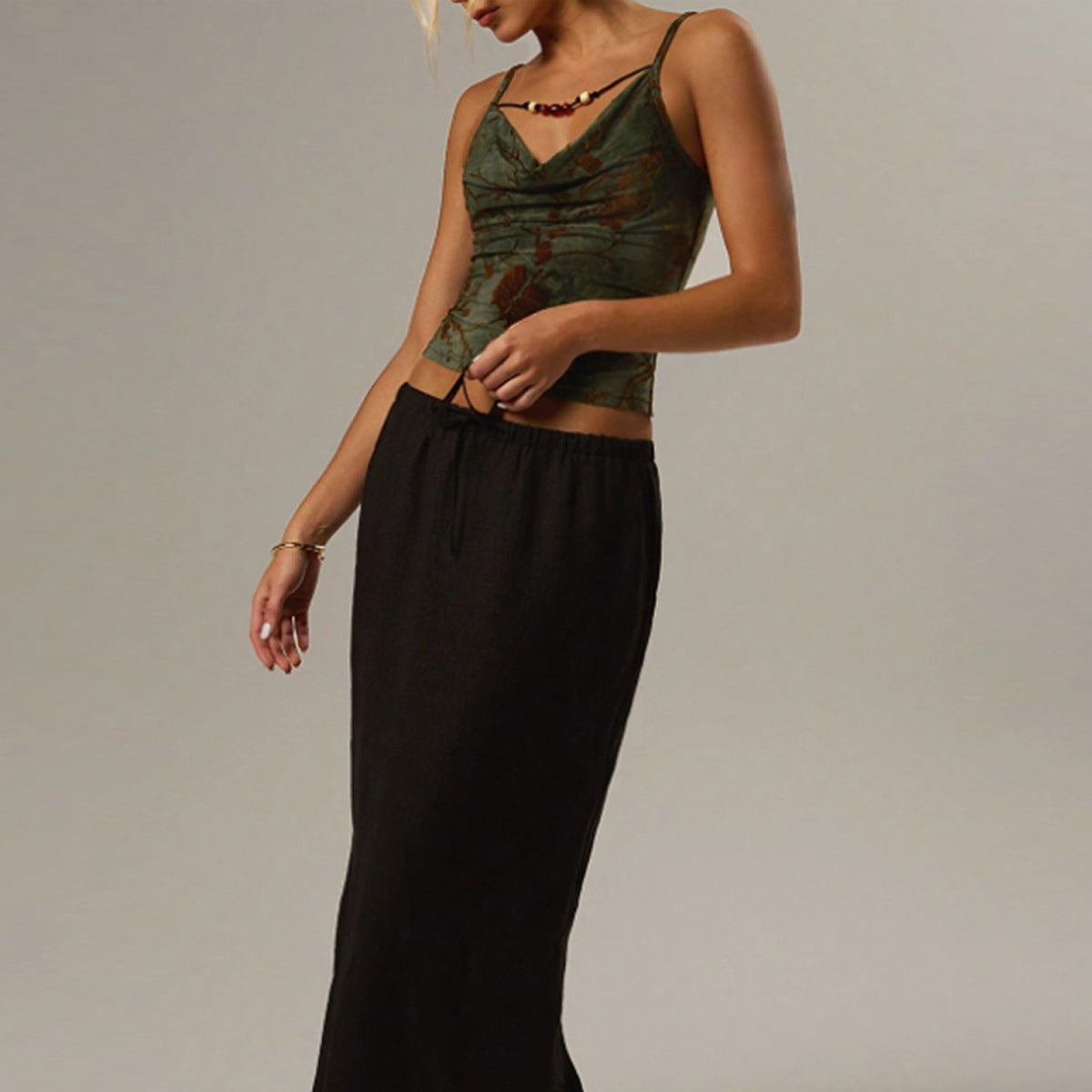Amara jacquard V-neck camisole top