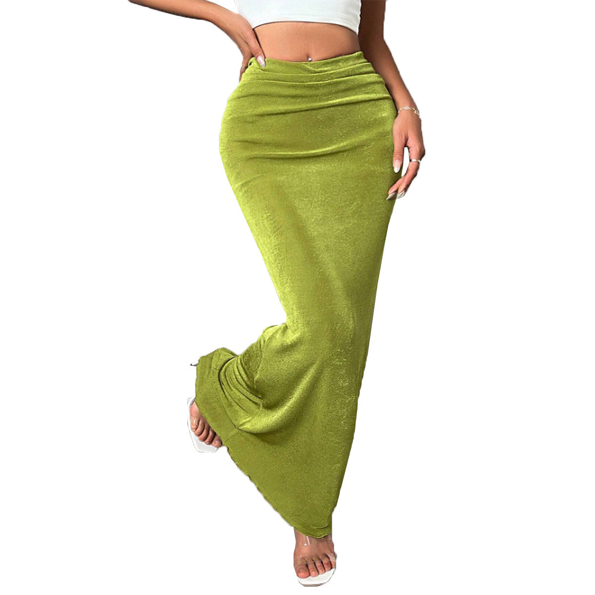 Slimming waist wrapped fishtail skirt