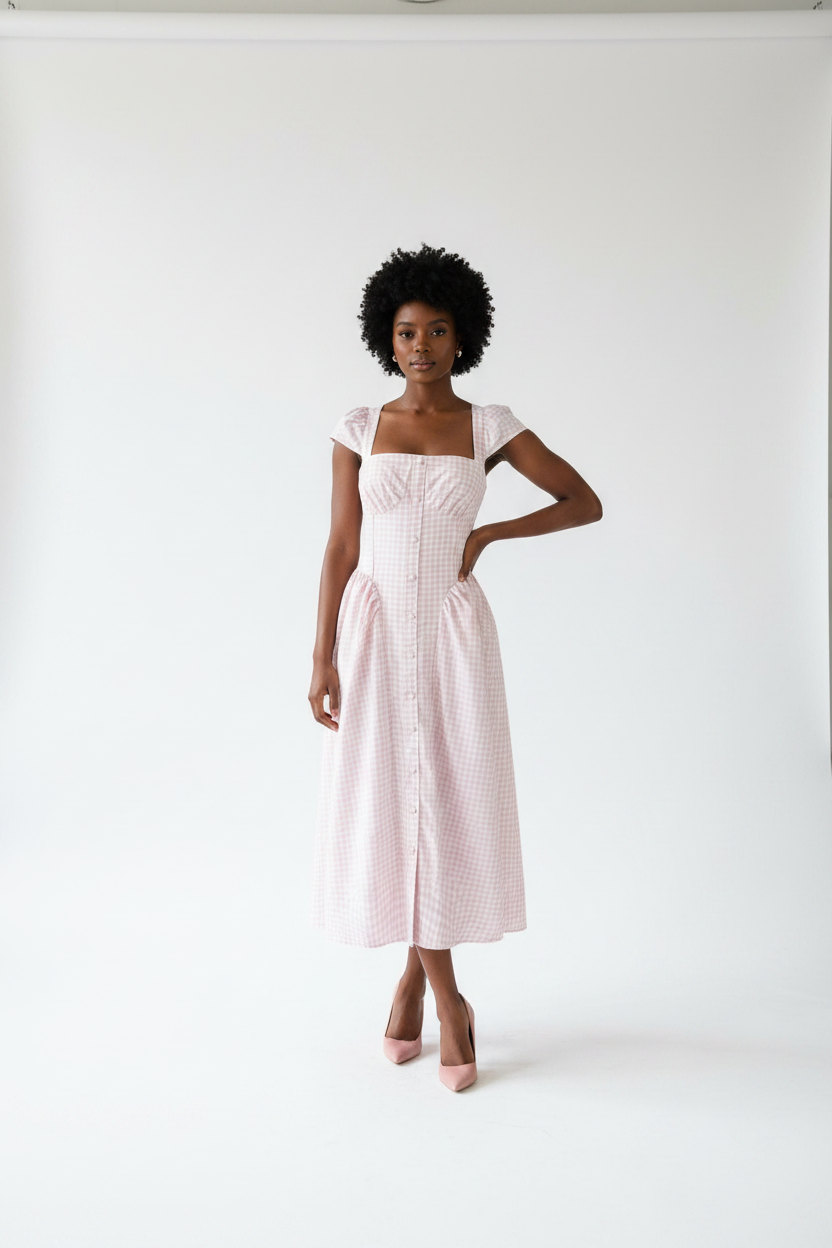 The Charlotte Corset Gingham Dress