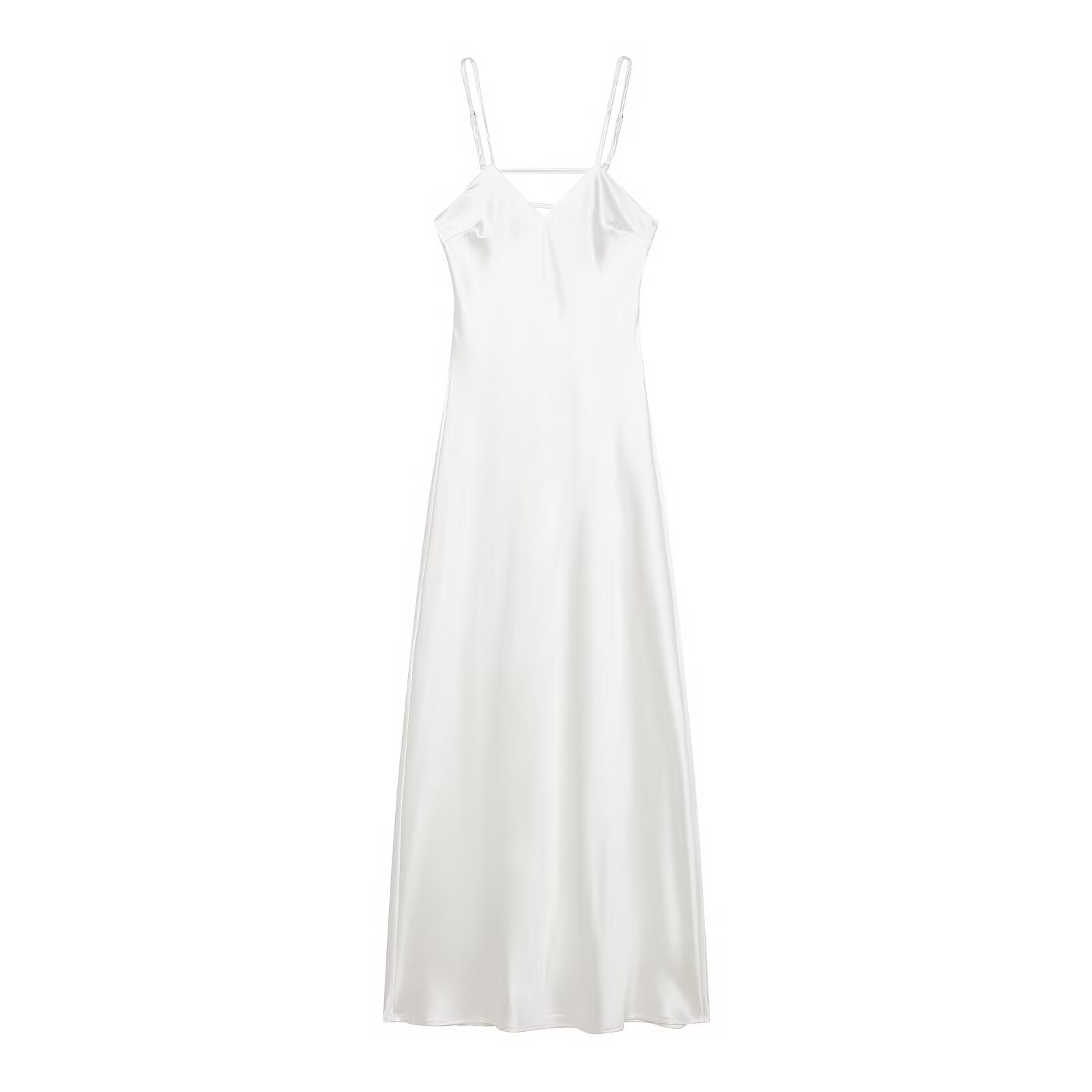 Sexy satin flute dress with embellishment