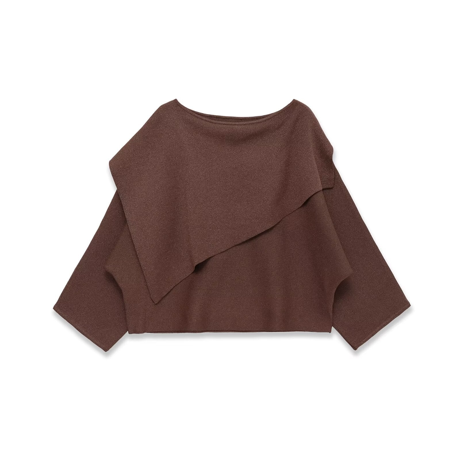 Loose metallic thread knitted cape