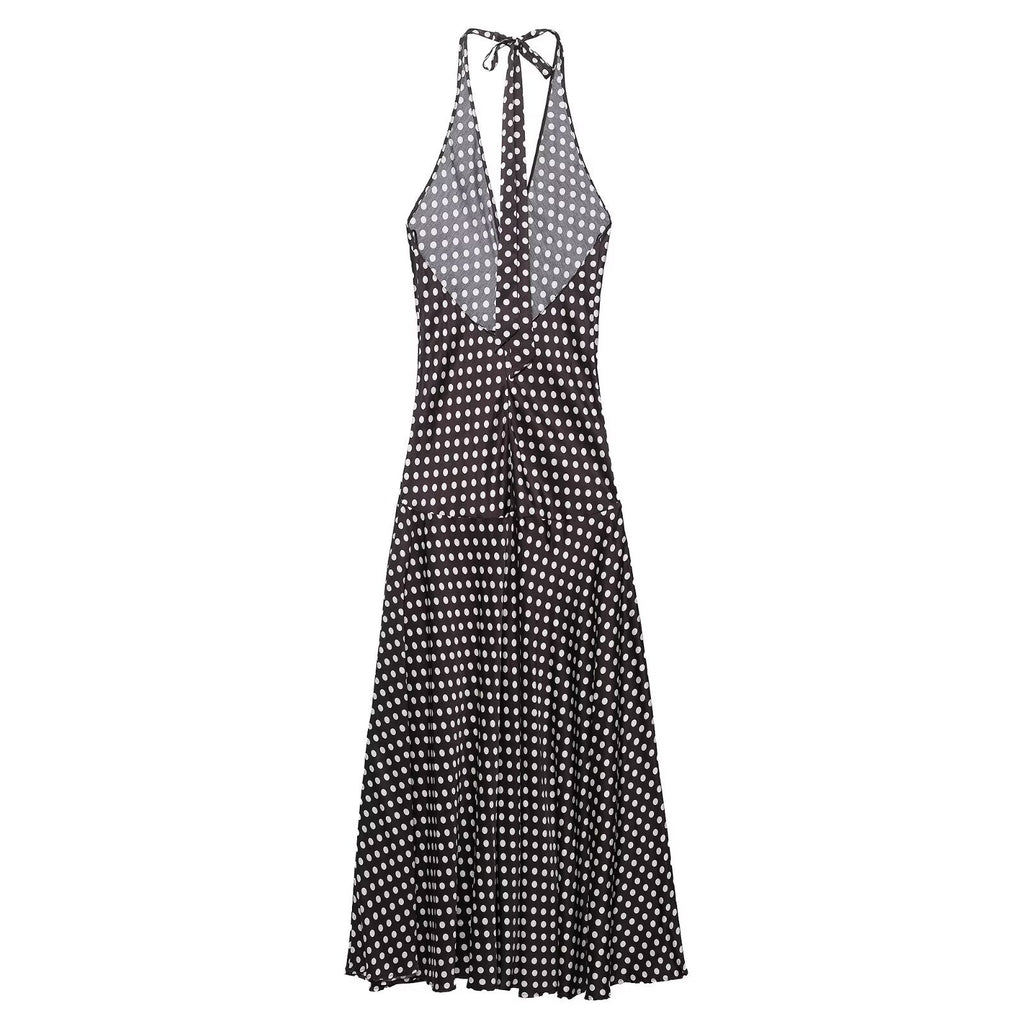 Alice Polka dot halter neck dress