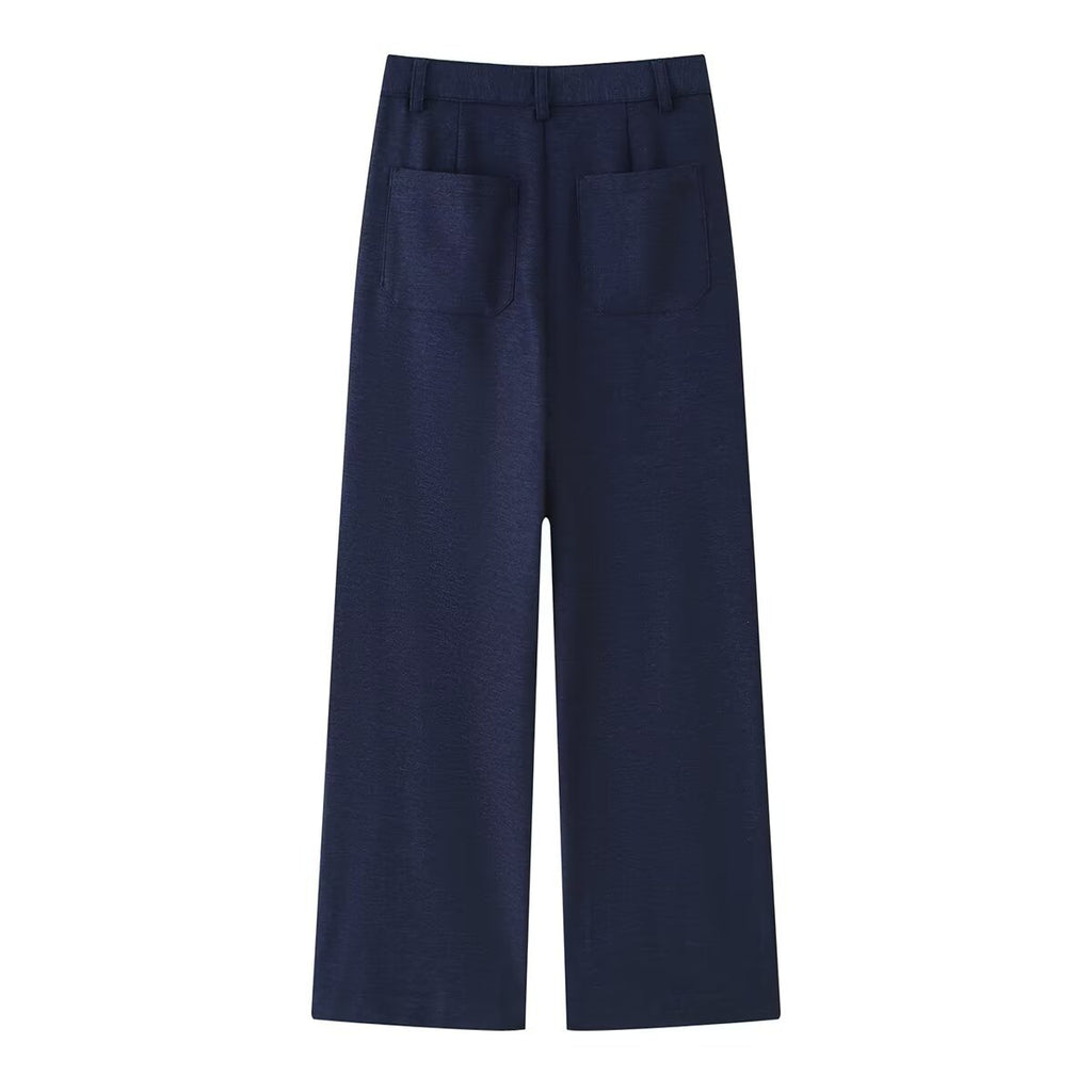 Double breasted vest+straight leg pants set