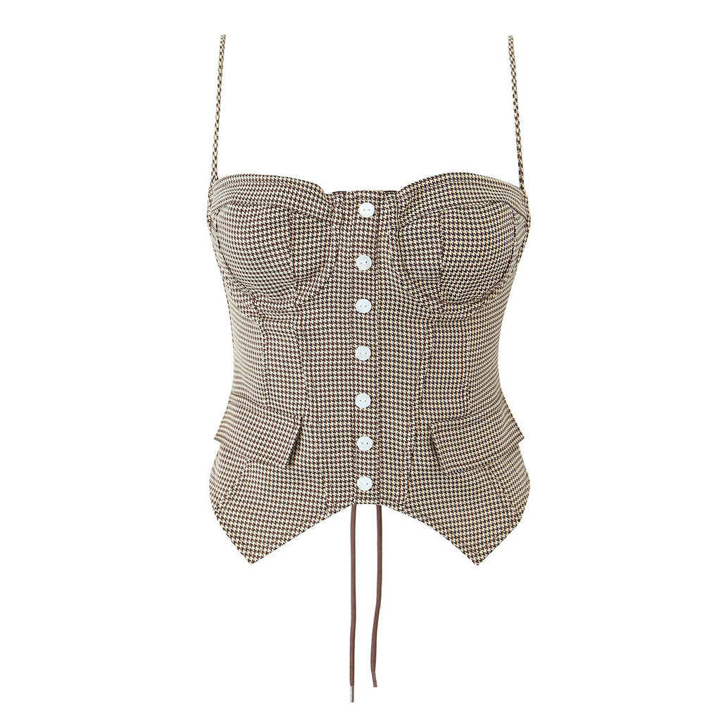 Single breasted drawstring strap slim fit sling