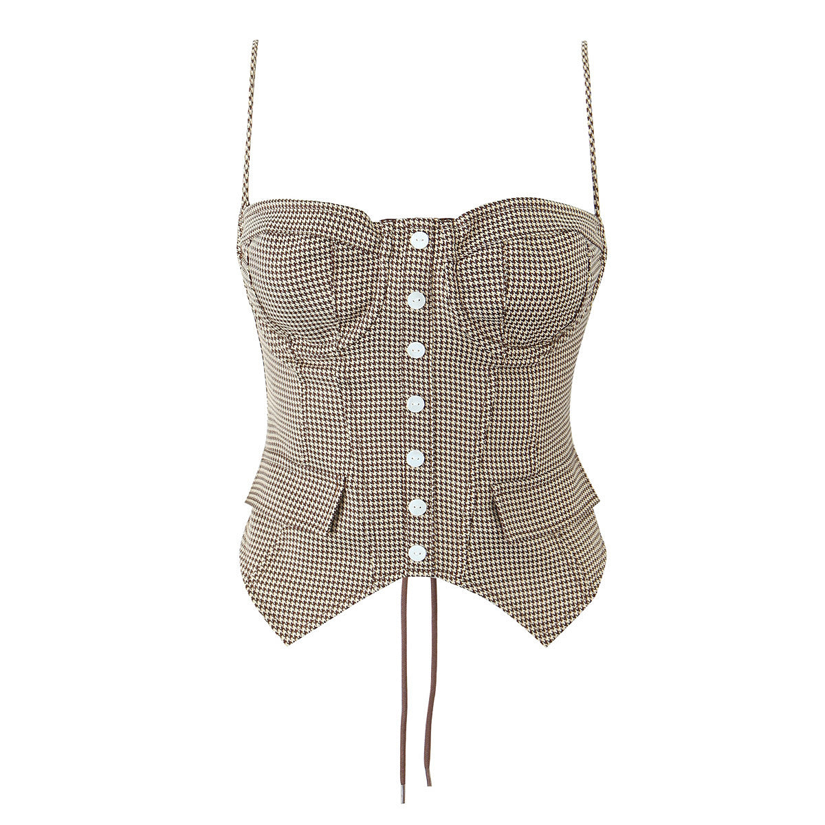 Single breasted drawstring strap slim fit sling