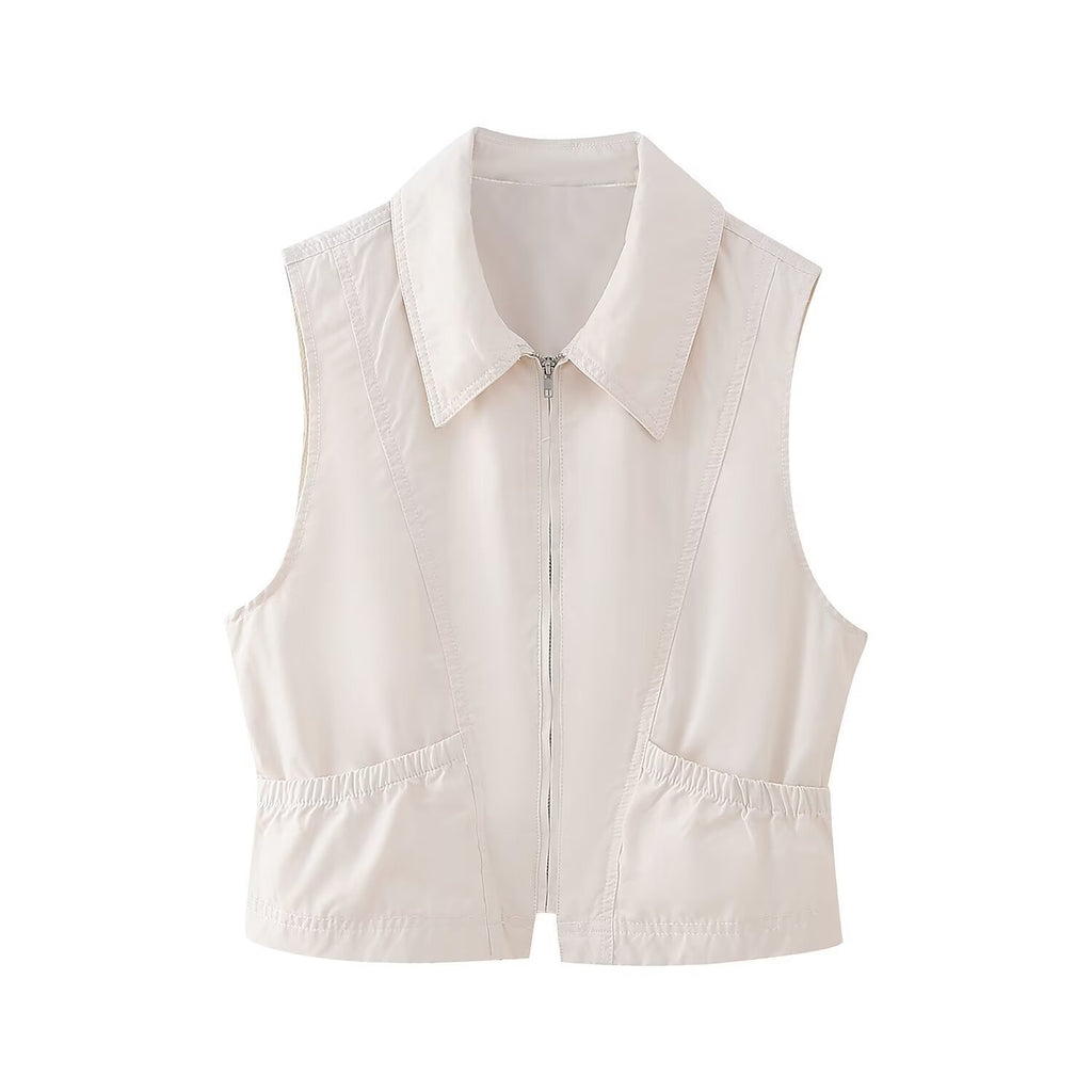 Collar jacket vest+skirt set