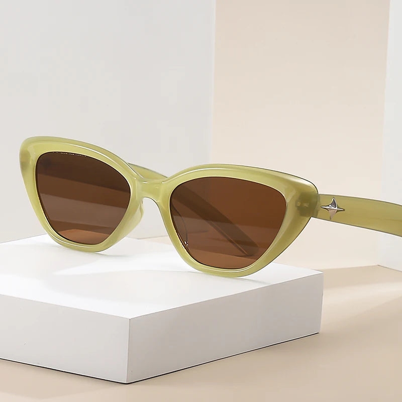 Fashion Cat Eye Sunglasses Classic Rice Nail Design Vintage Sun Glasses For Ladies Shades UV400 Trending Sunglass