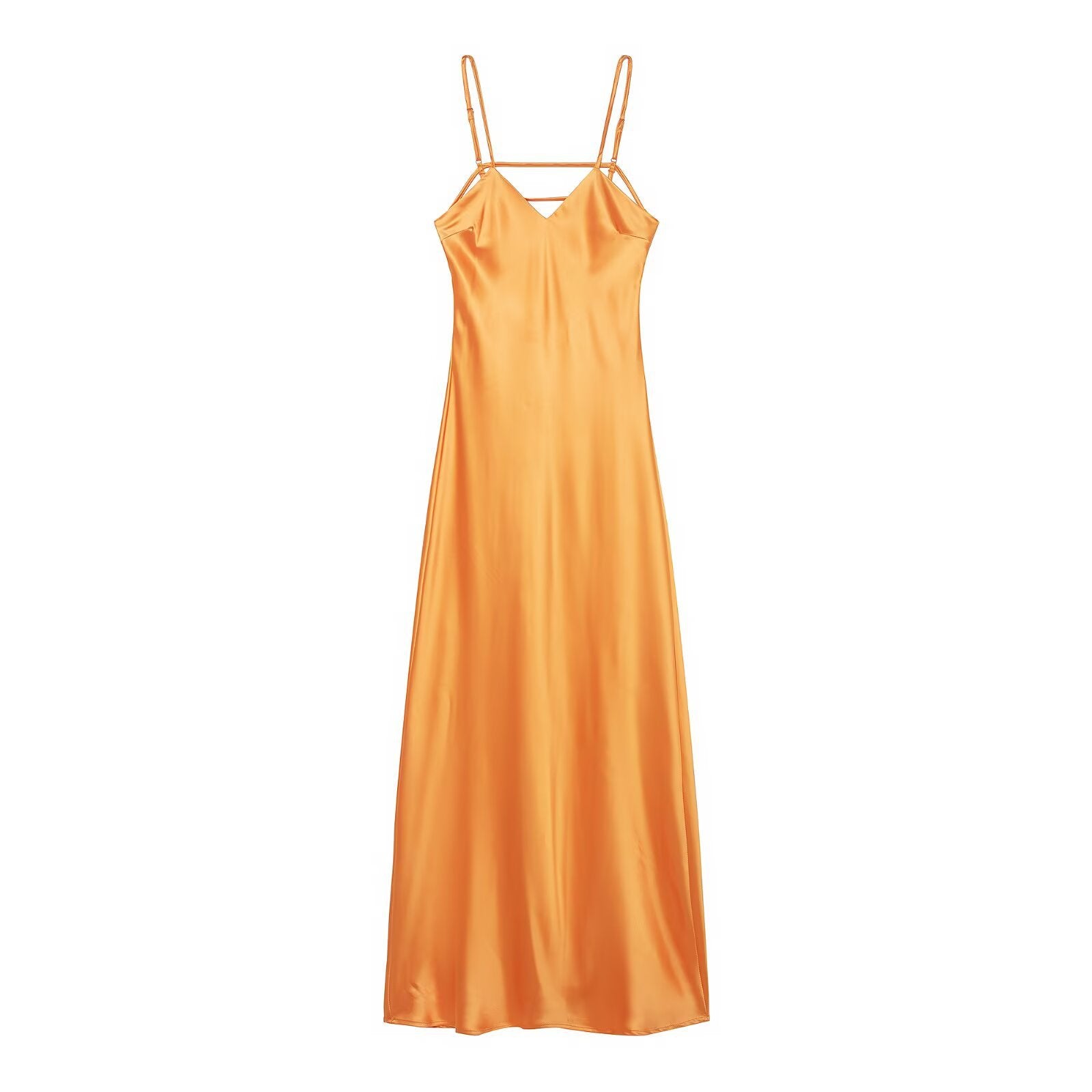 Sexy satin flute dress with embellishment