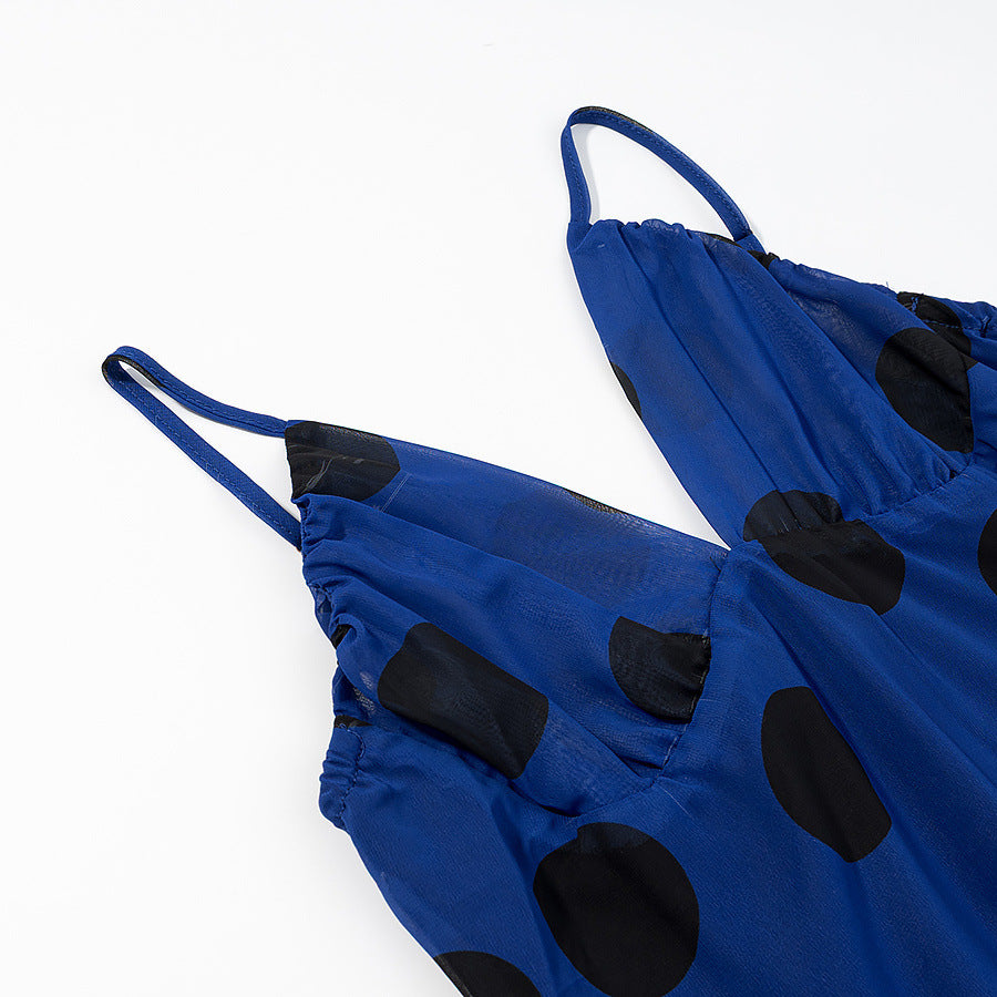 Ellie Chiffon polka dot cake camisole dress