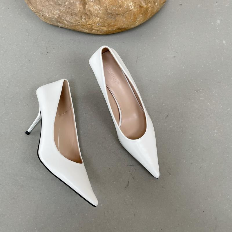 Pointed thin high heels shallow mouthed