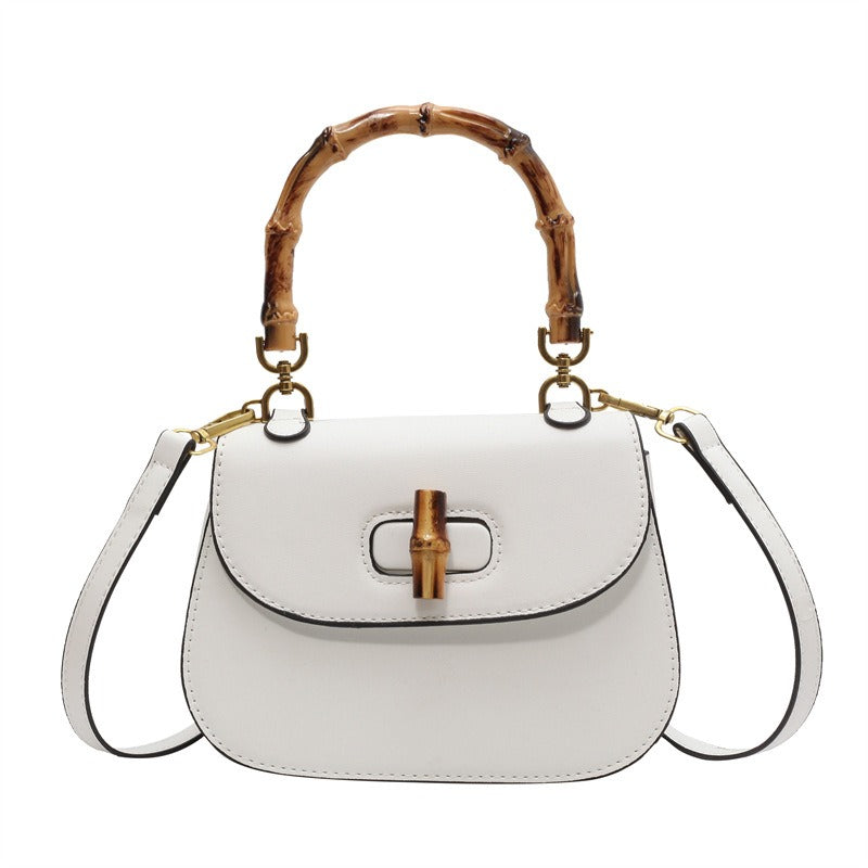 Mary Handheld bamboo shoulder retro saddle bag