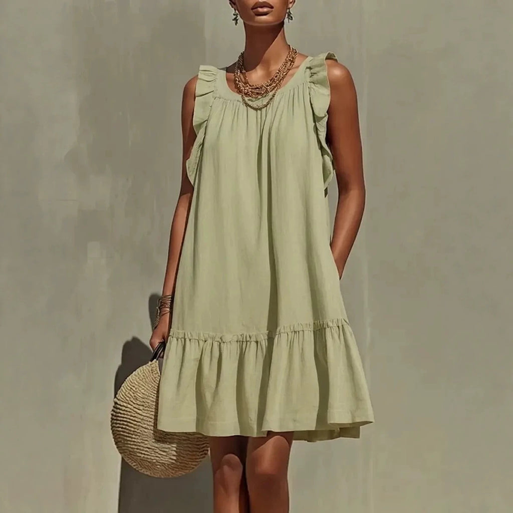 Gabriella Casual Loose Round Neck Sleeveless Dress