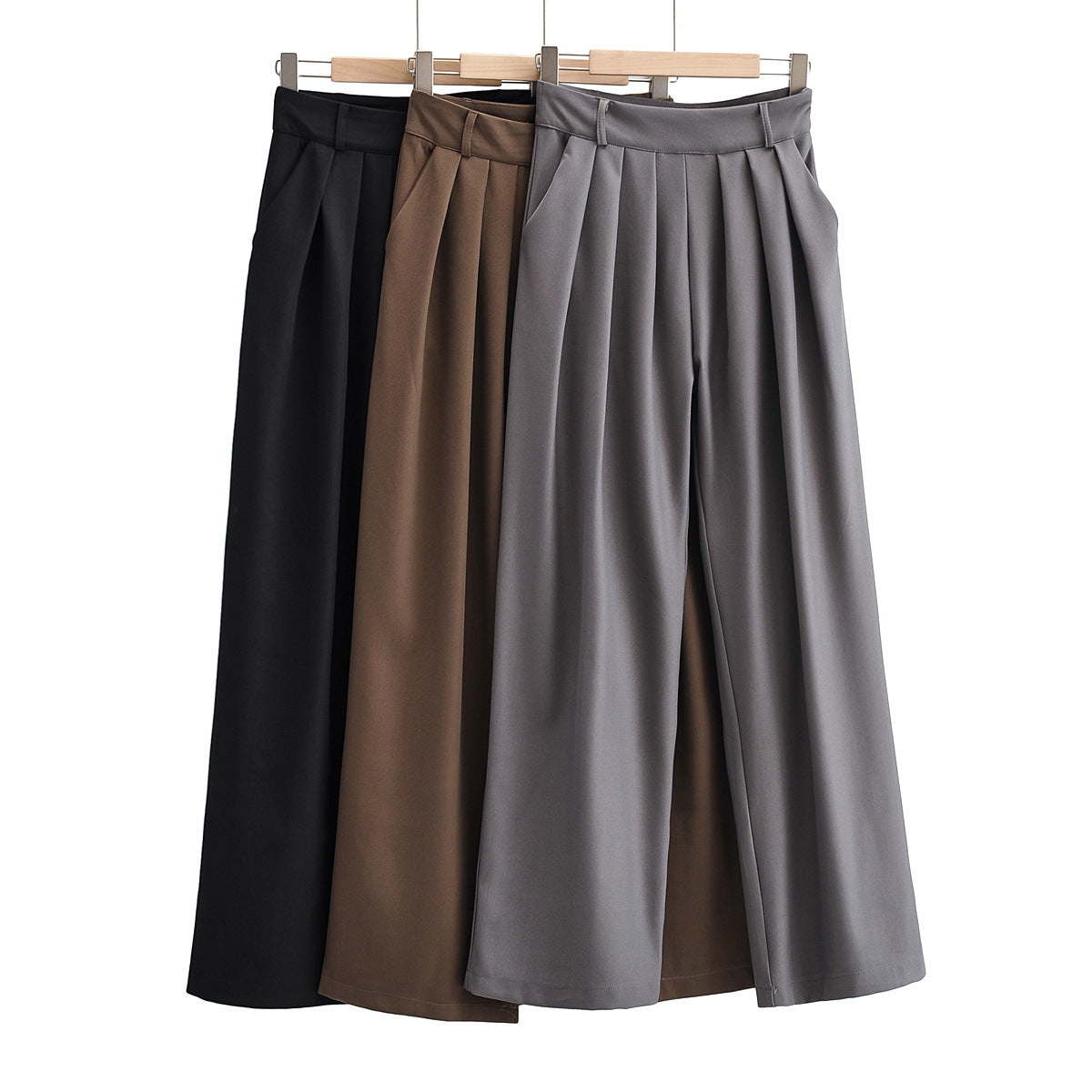Ariel Loose pleated straight leg hanging wide leg casual pants