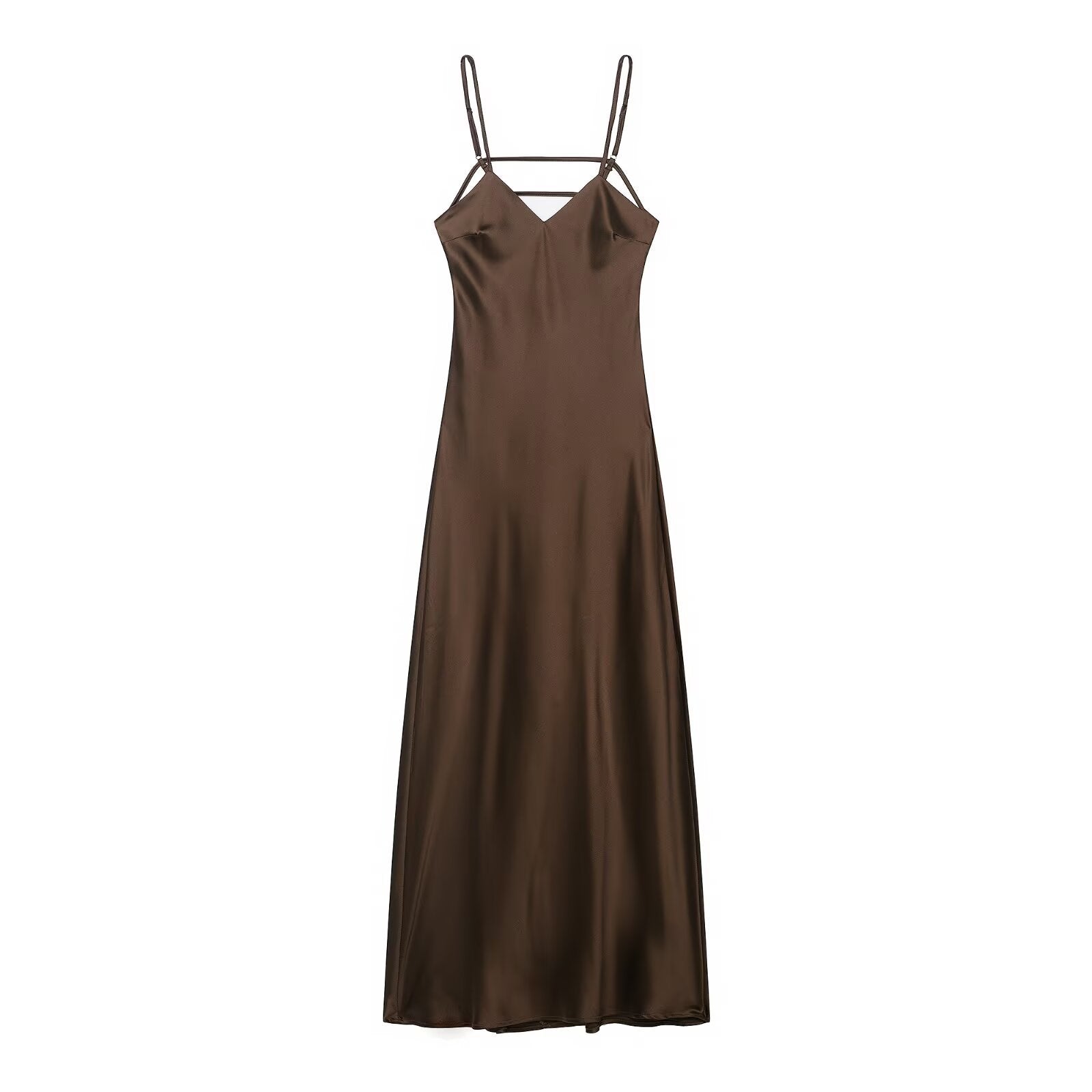 Sexy satin flute dress with embellishment