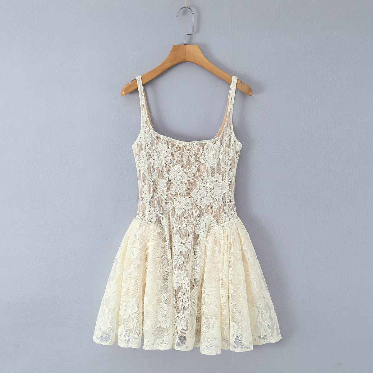 Amina  elegant camisole slimming low cut lace dress