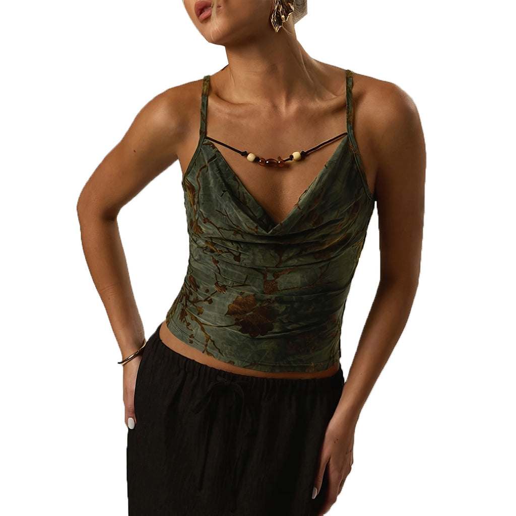 Amara jacquard V-neck camisole top