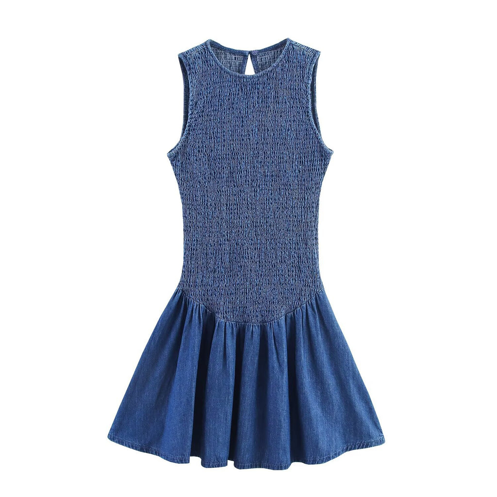 Lisa Summer Blues Drop-Waist Mini