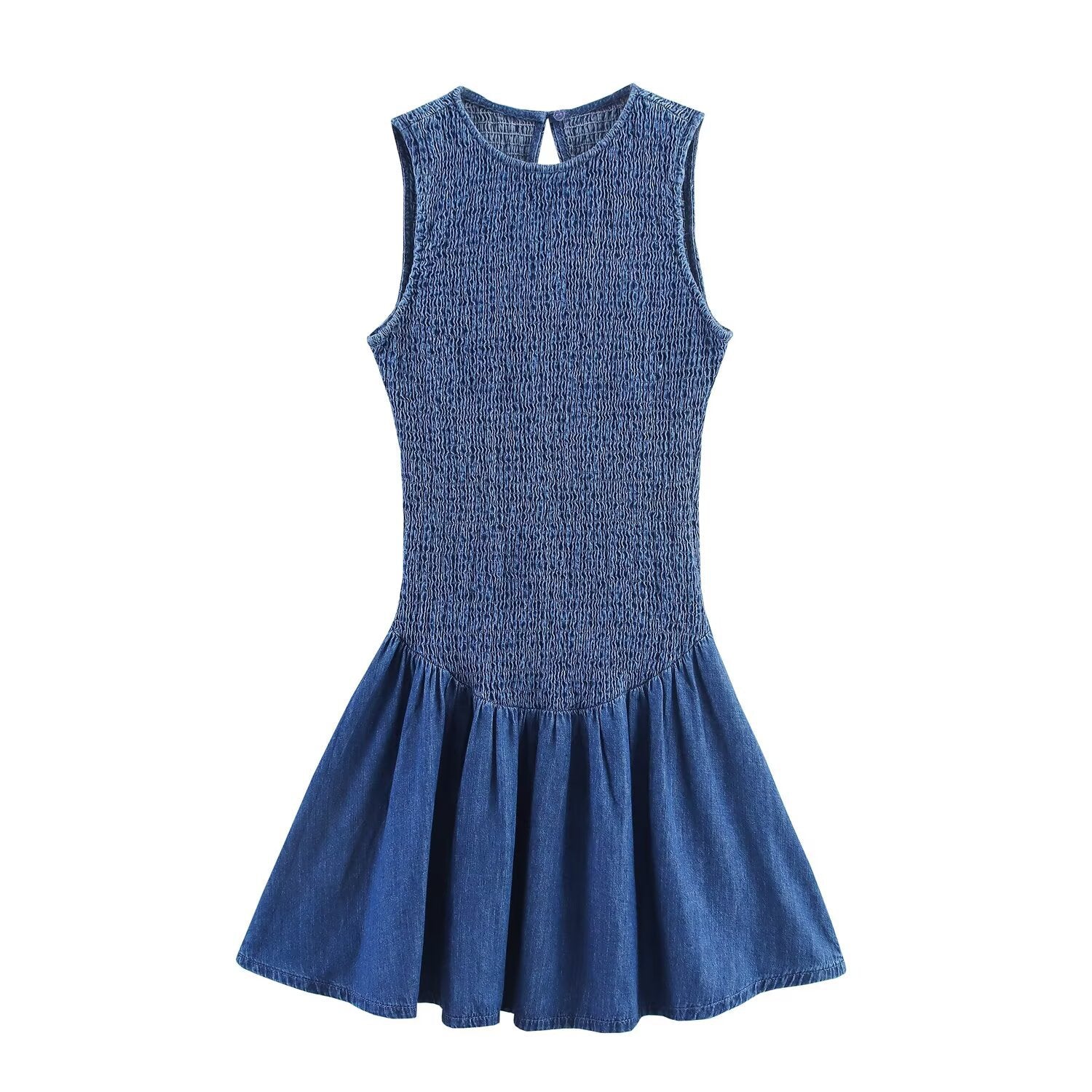 Lisa Summer Blues Drop-Waist Mini