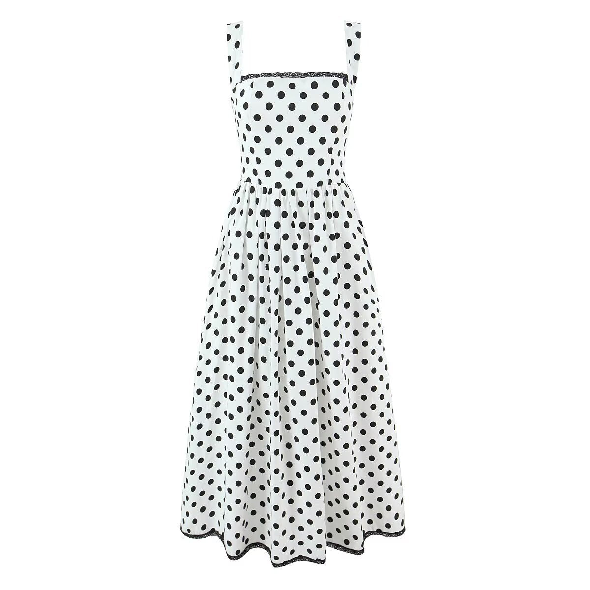 Monaco Sleeveless Lace Trim Belted A-Line Dress